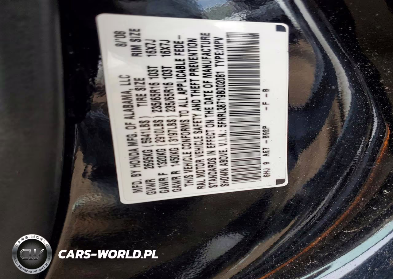 2009 Honda Odyssey Exl VIN:5FNRL38719B002081 - 13