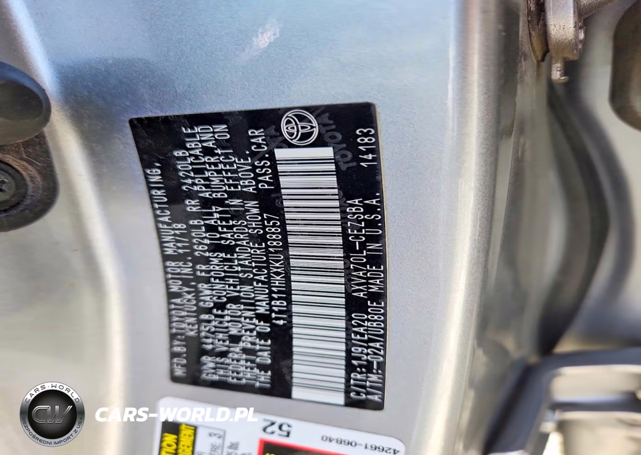 2019 Toyota Camry Se VIN:4T1B11HKXKU188857 - 13