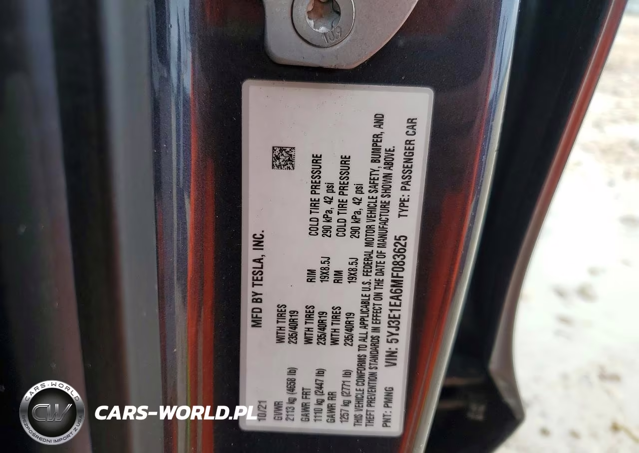 2021 Tesla Model 3 VIN:5YJ3E1EA6MF083625 - 12