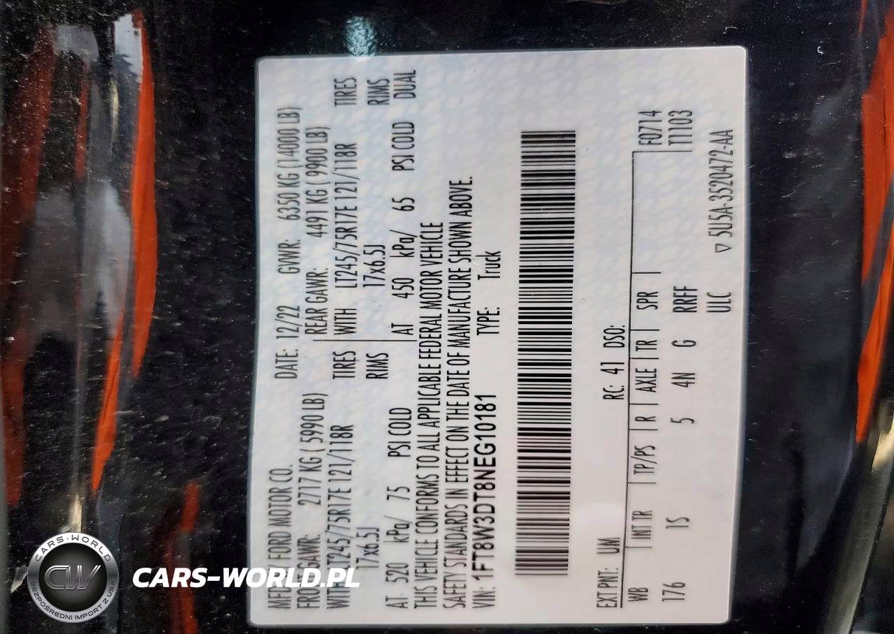 2022 Ford F350 Super Duty VIN:1FT8W3DT8NEG10181 - 13