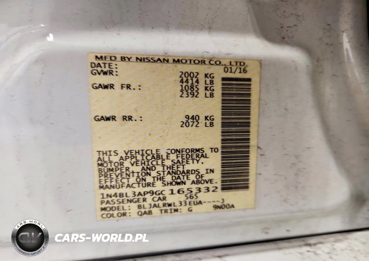 2016 Nissan Altima 3.5 Sl VIN:1N4BL3AP9GC165332 - 12