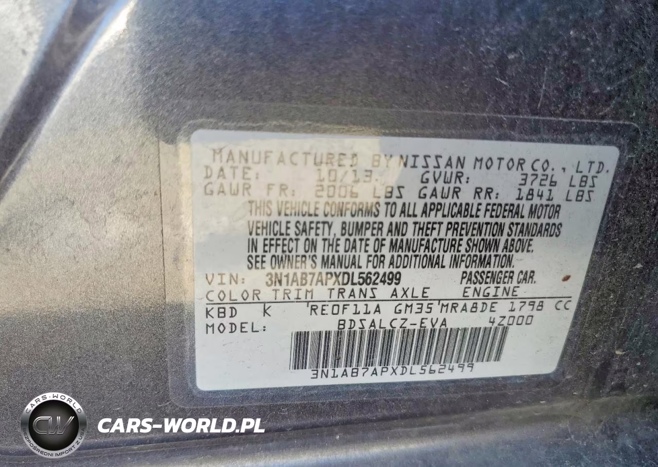 2013 Nissan Sentra S VIN:3N1AB7APXDL562499 - 12