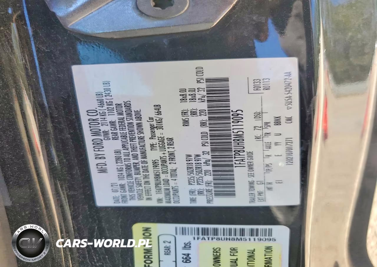 2021 Ford Mustang VIN:1FATP8UH8M5119095 - 12