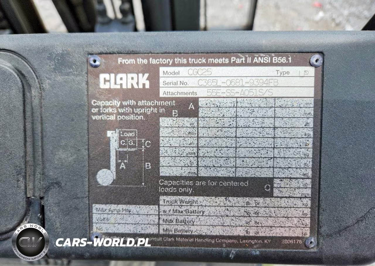 2015 Clark Cgc25 Forklift VIN:C365L06819394FB - 10