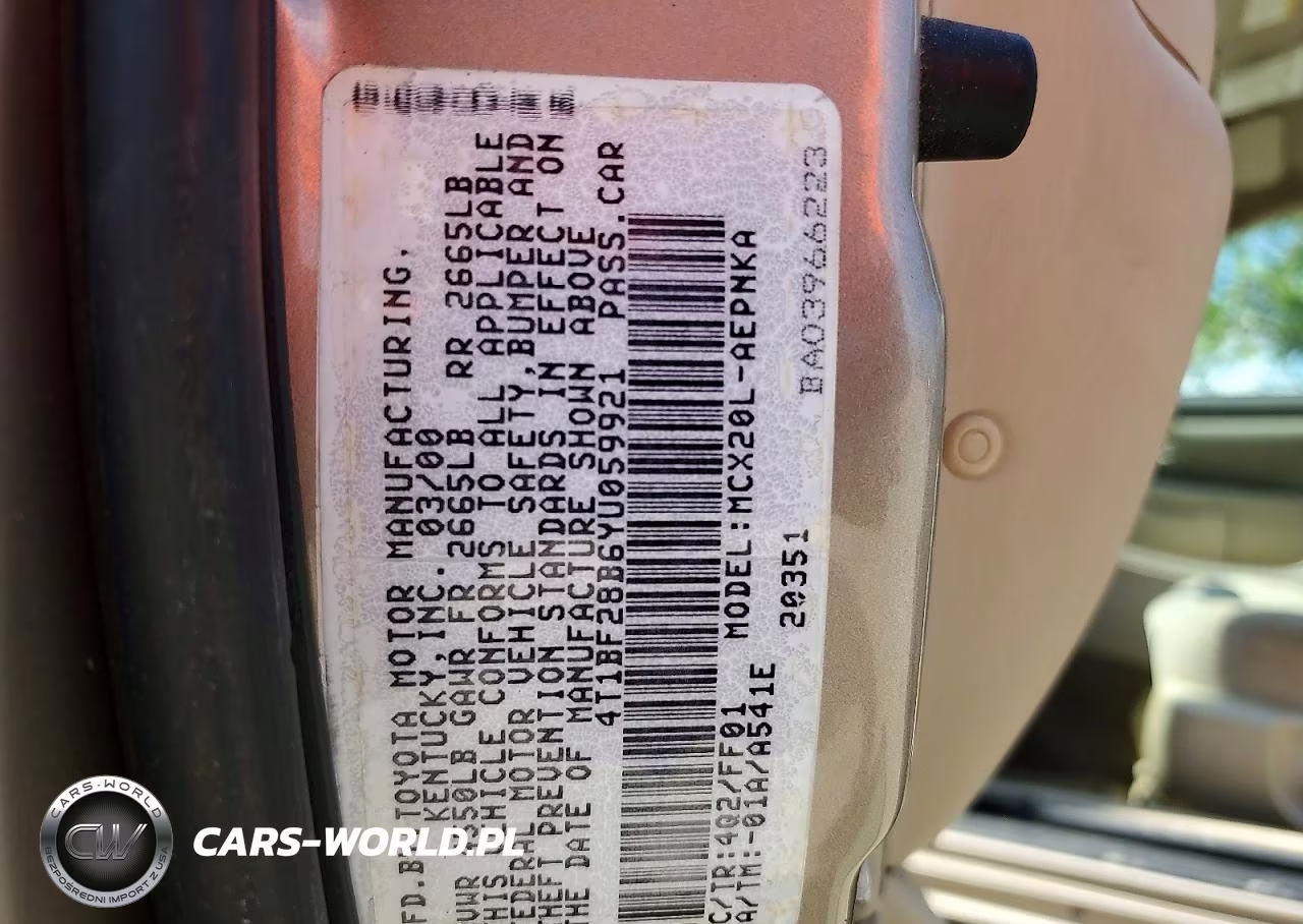 2000 Toyota Avalon Xl VIN:4T1BF28B6YU059921 - 12
