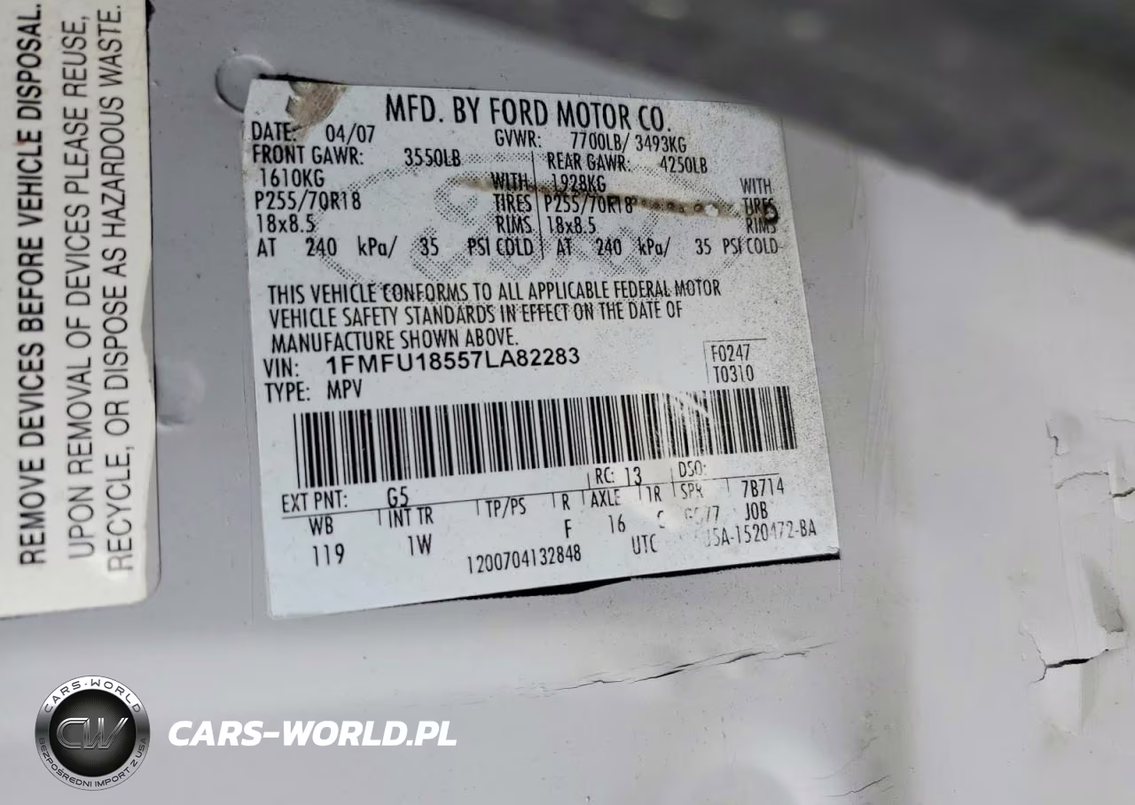 2007 Ford Expedition Eddie Bauer VIN:1FMFU18557LA82283 - 13