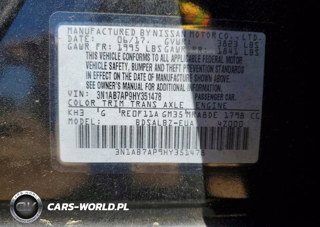 2017 Nissan Sentra S VIN:3N1AB7AP9HY351478 - 12