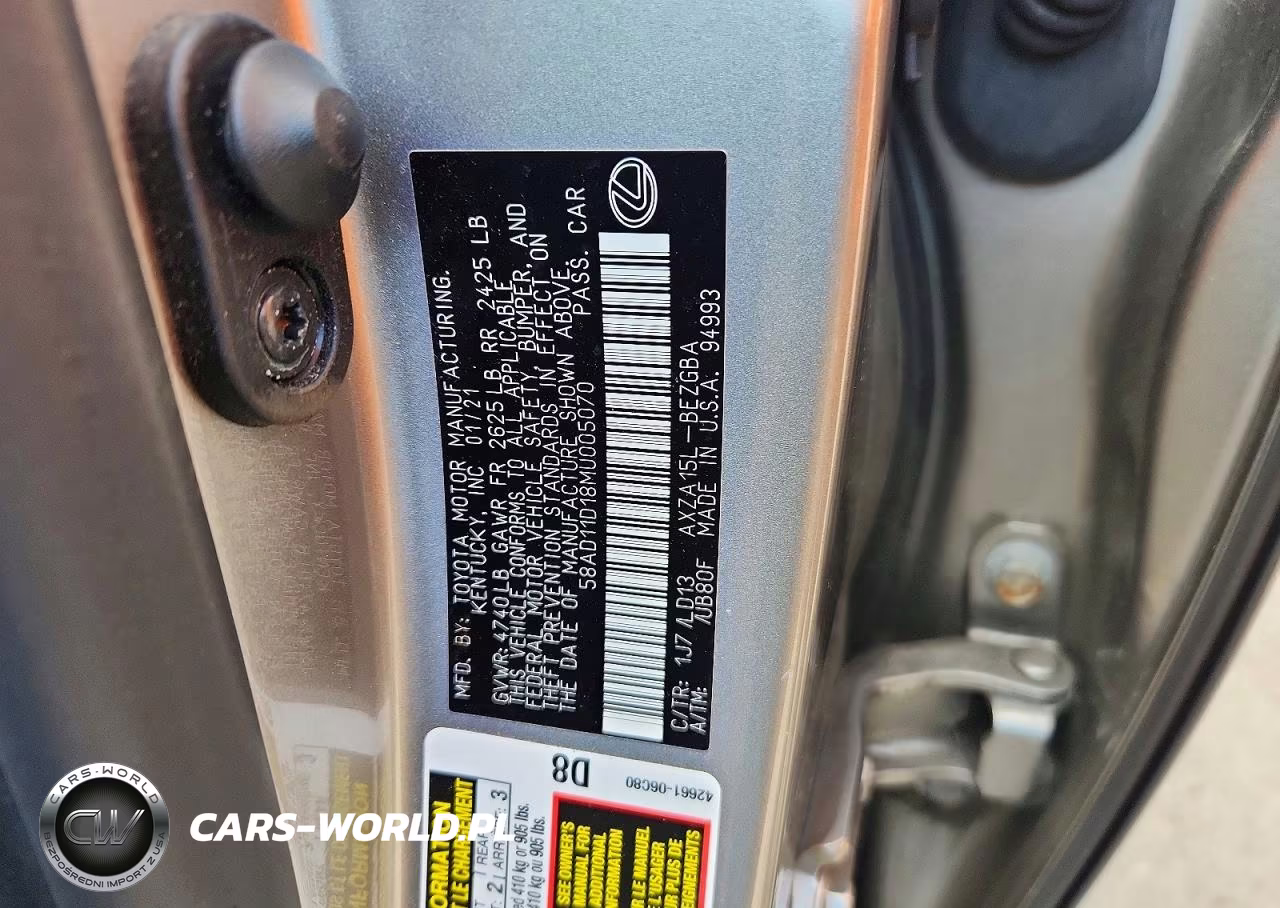 2021 Lexus Es 250 Base VIN:58AD11D18MU005070 - 13