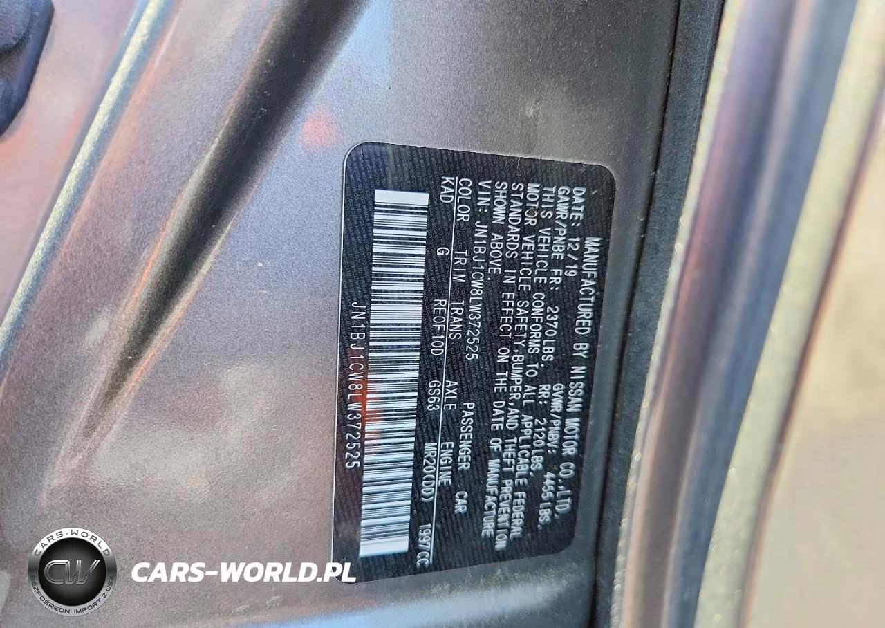 2020 Nissan Rogue Sport S VIN:JN1BJ1CW8LW372525 - 13
