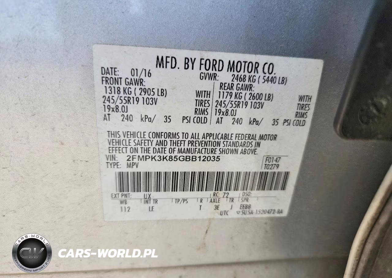 2016 Ford Edge Titanium VIN:2FMPK3K85GBB12035 - 12