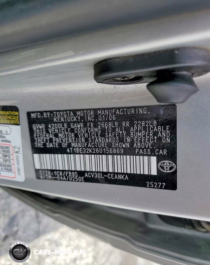 2006 Toyota Camry Le VIN:4T1BE32K26U156869 - 12