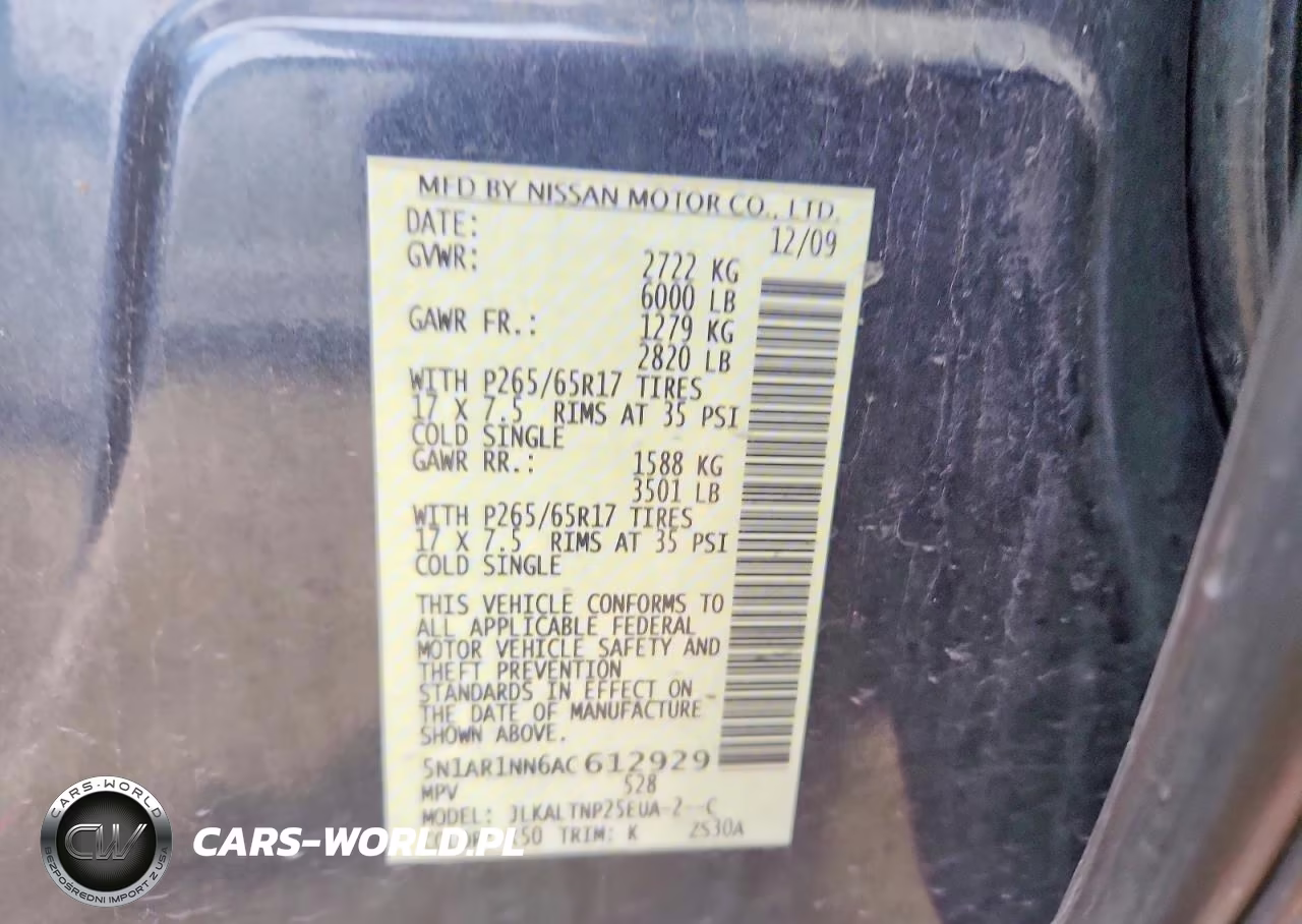 2010 Nissan Pathfinder S Fe+ VIN:5N1AR1NN6AC612929 - 13