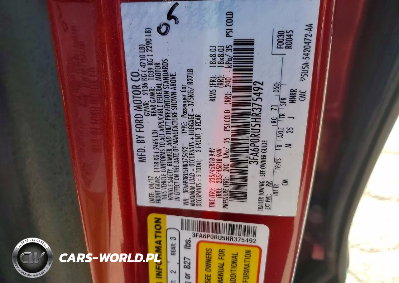 2017 Ford Fusion Titanium Hev VIN:3FA6P0RU5HR375492 - 12