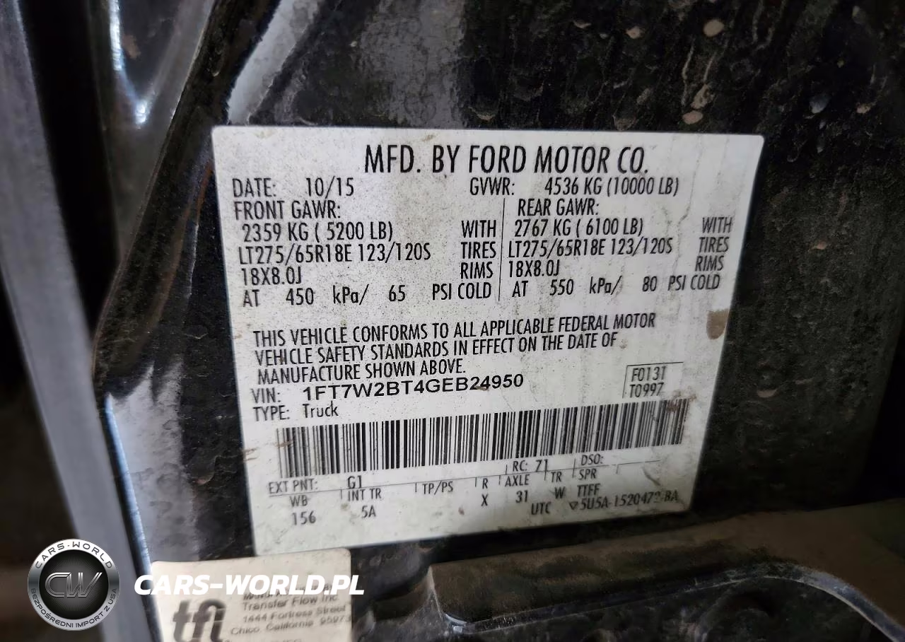 2016 Ford F-250 VIN:1FT7W2BT4GEB24950 - 12