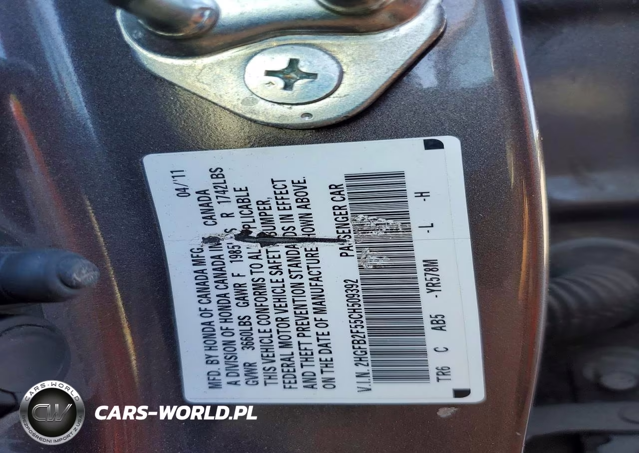 2012 Honda Civic Lx VIN:2HGFB2F55CH509392 - 12