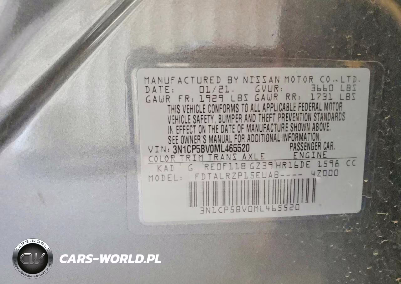 2021 Nissan Kicks S VIN:3N1CP5BV0ML465520 - 13