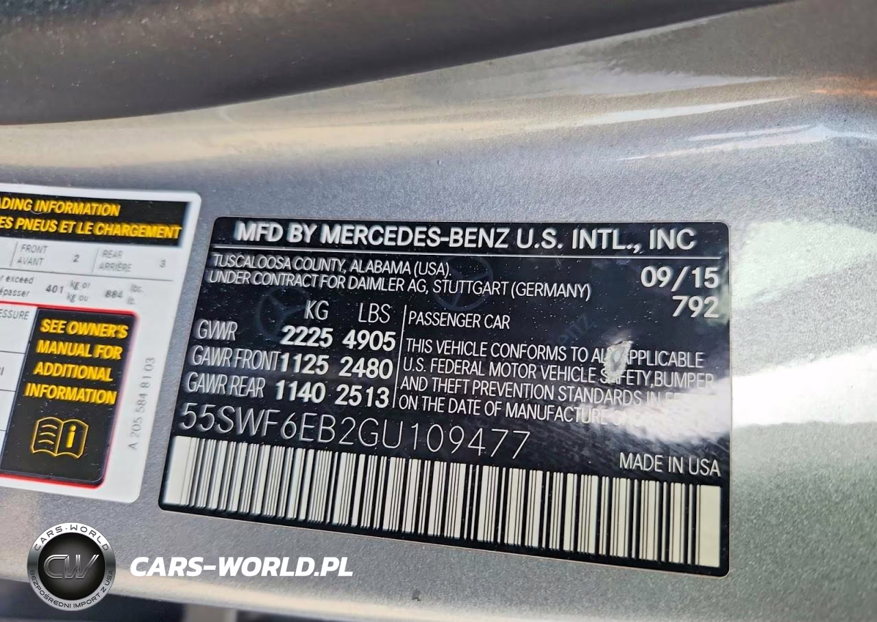 2016 Mercedes-Benz C 450 4Matic Amg VIN:55SWF6EB2GU109477 - 12