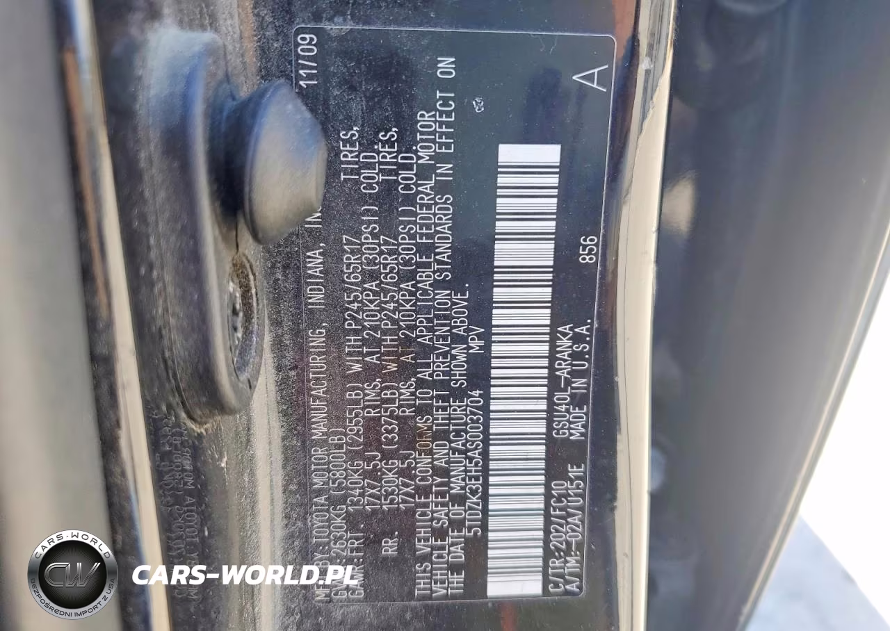 2010 Toyt Highlander Se 4D Suv VIN:5TDZK3EH5AS003704 - 12
