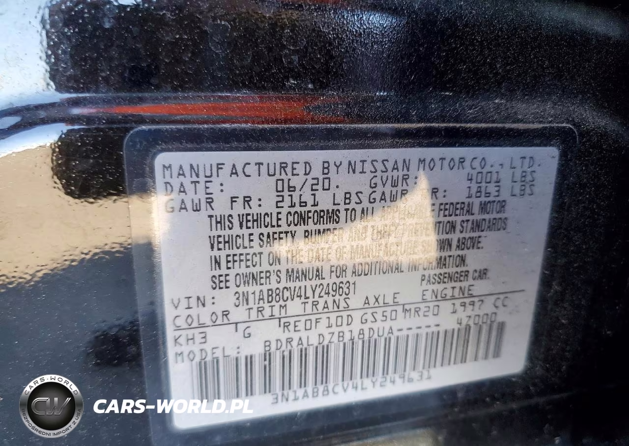 2020 Nissan Sentra Sv VIN:3N1AB8CV4LY249631 - 12