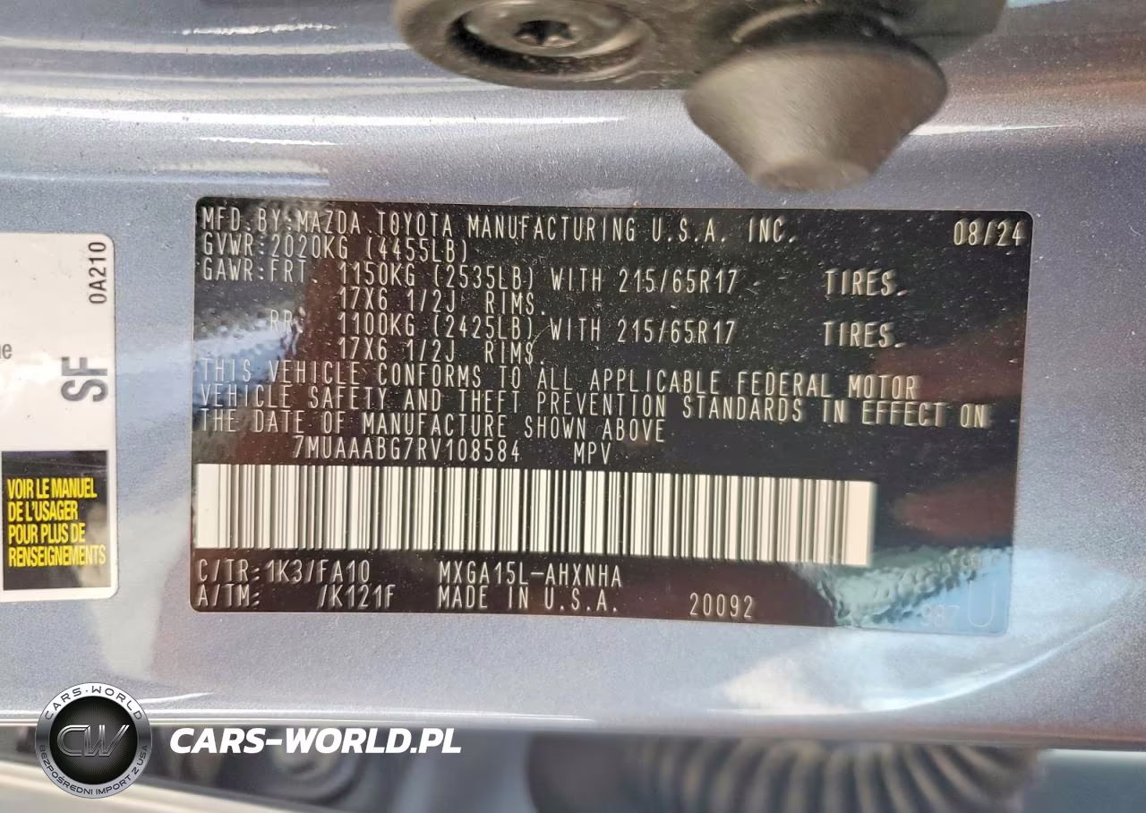 2024 Toyota Corolla Cross L VIN:7MUAAABG7RV108584 - 14