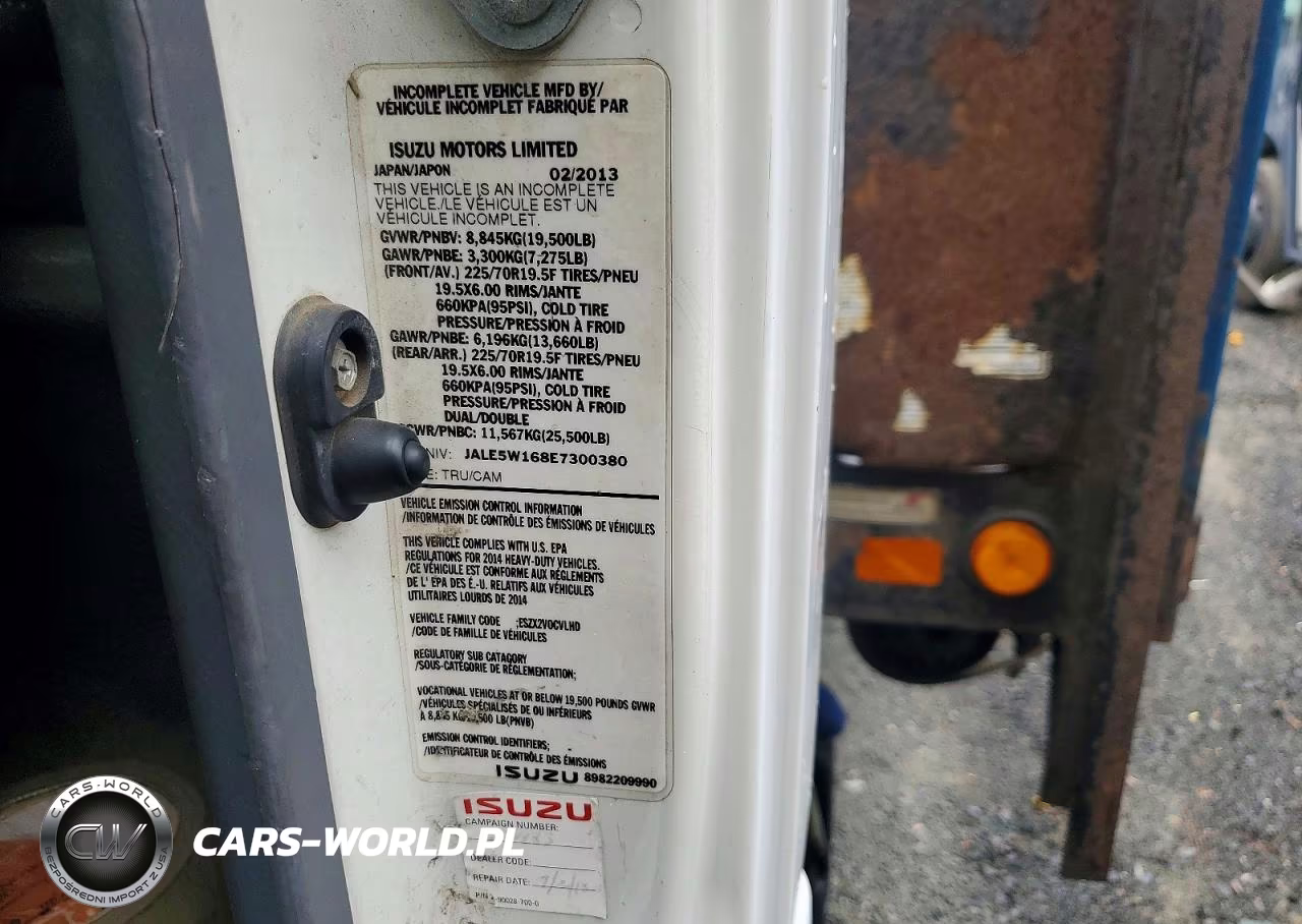 2014 Isuzu Nrr VIN:JALE5W168E7300380 - 12