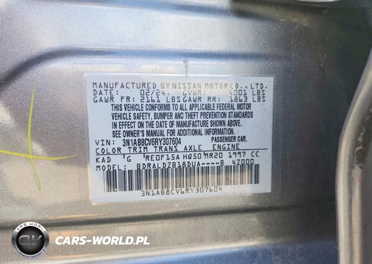 2024 Nissan Sentra Sv VIN:3N1AB8CV6RY307604 - 12