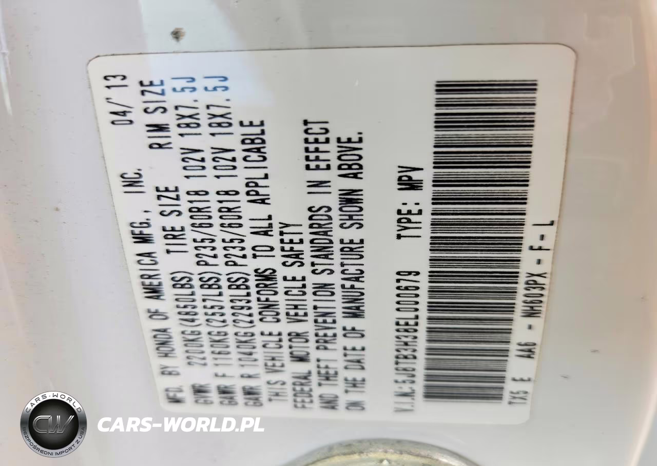 2014 Acura Rdx VIN:5J8TB3H38EL000679 - 13
