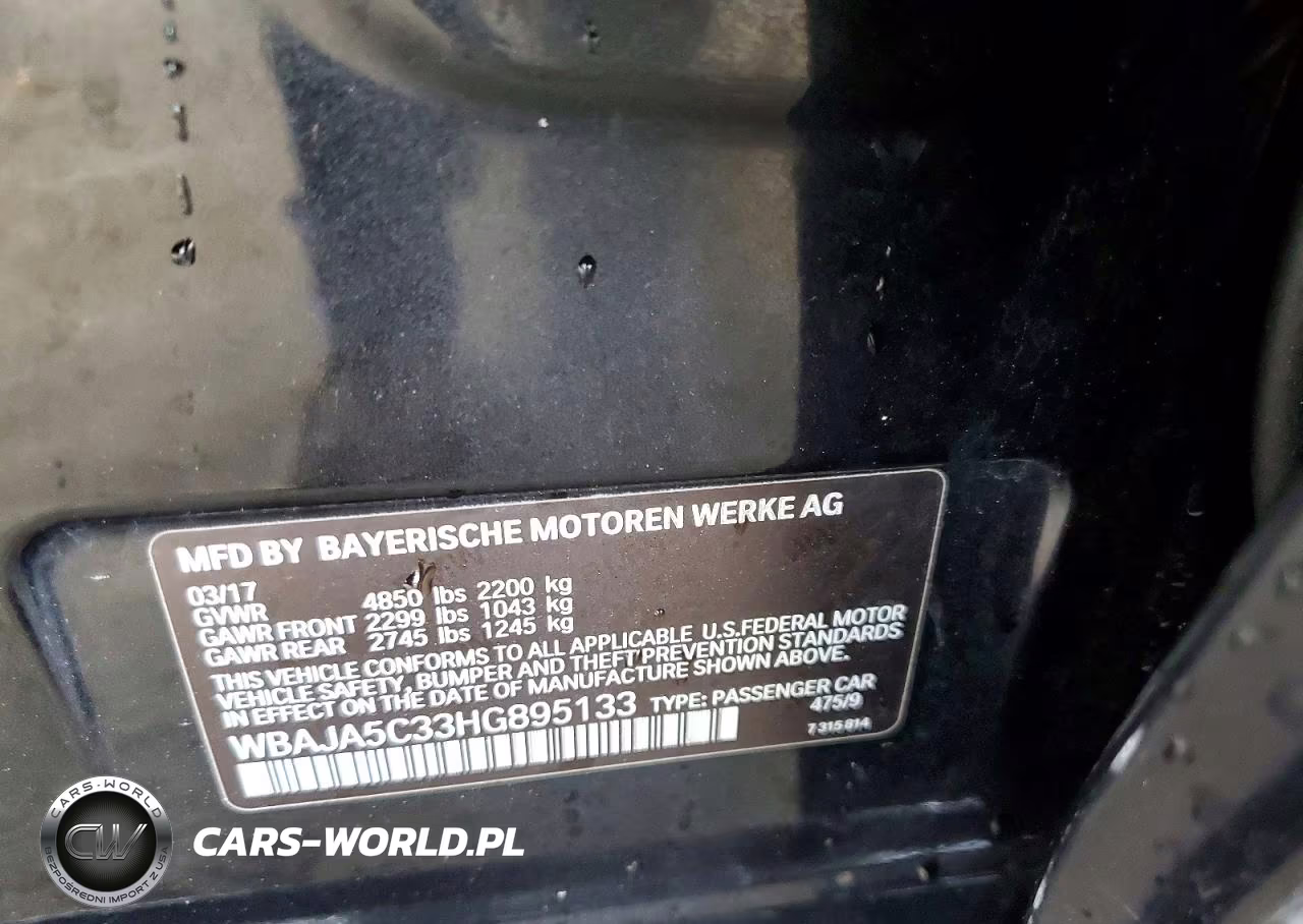 2017 BMW 530 I VIN:WBAJA5C33HG895133 - 12
