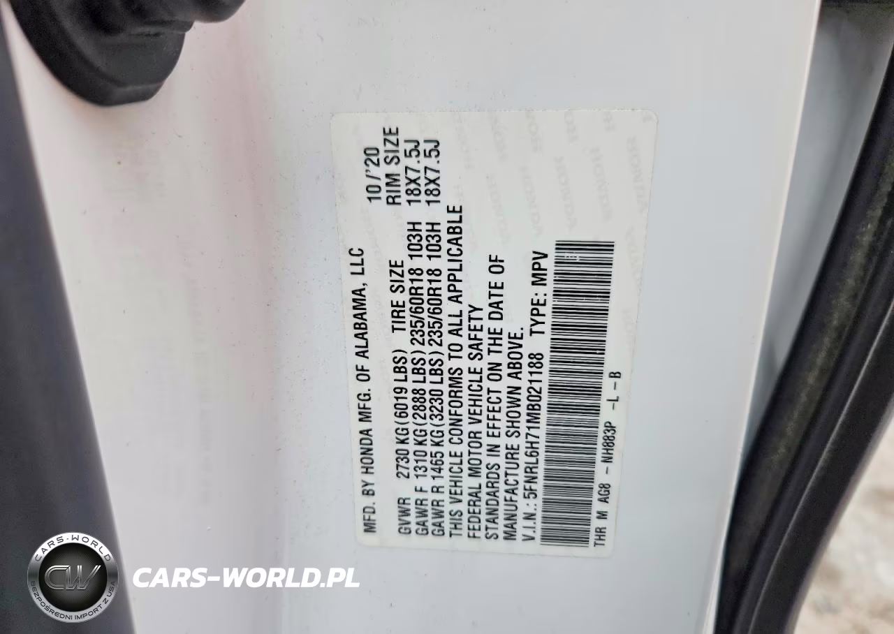 2021 Honda Odyssey Exl VIN:5FNRL6H71MB021188 - 14