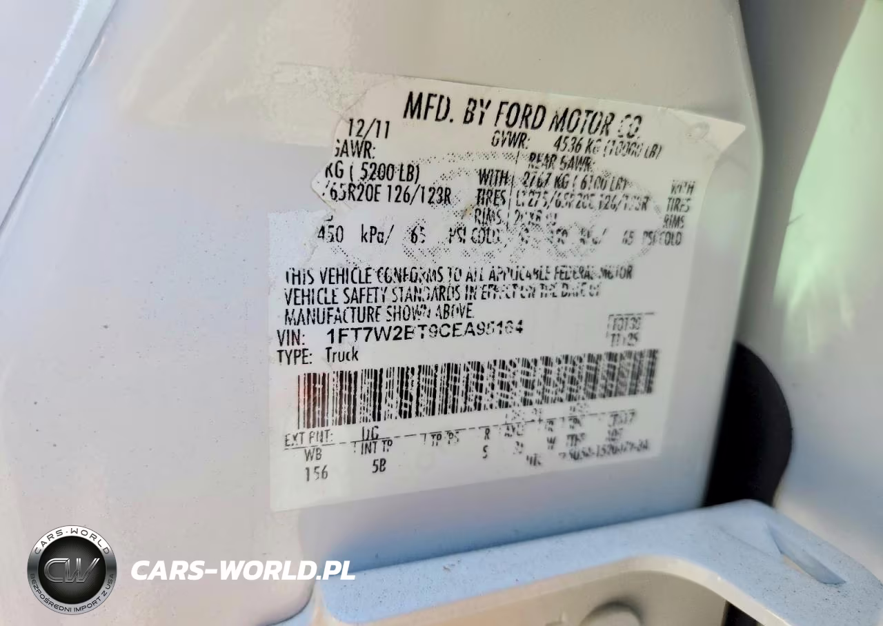 2012 Ford F250 Super Duty VIN:1FT7W2BT9CEA95164 - 13