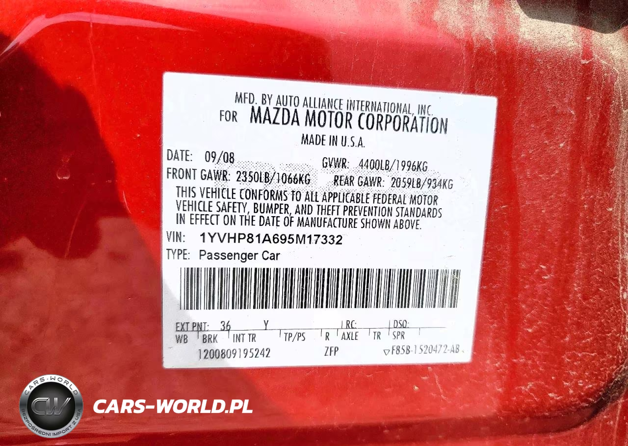 2009 Mazda 6 I VIN:1YVHP81A695M17332 - 12