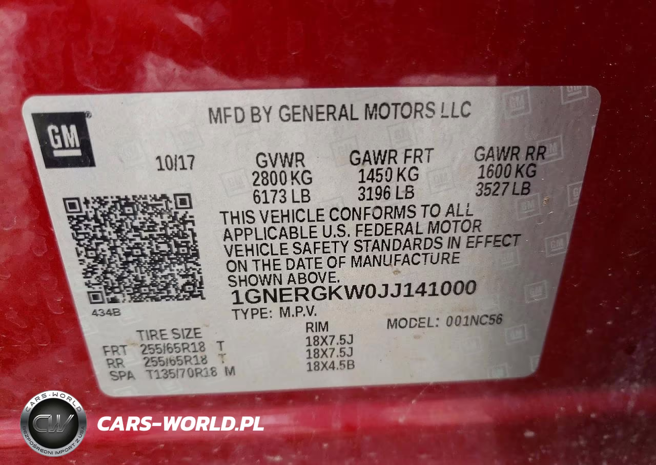 2018 Chevrolet Traverse Lt VIN:1GNERGKW0JJ141000 - 14