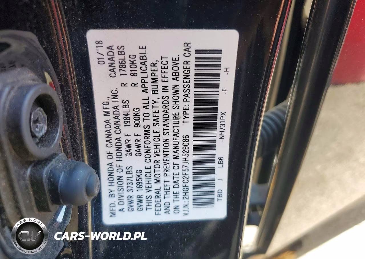 2018 Honda Civic Lx VIN:2HGFC2F57JH529086 - 12