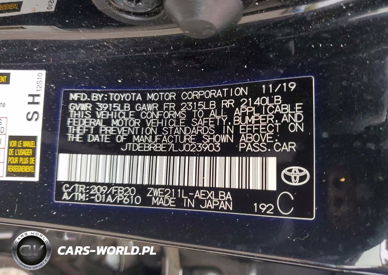 2020 Toyota Corolla Le VIN:JTDEBRBE7LJ023903 - 12