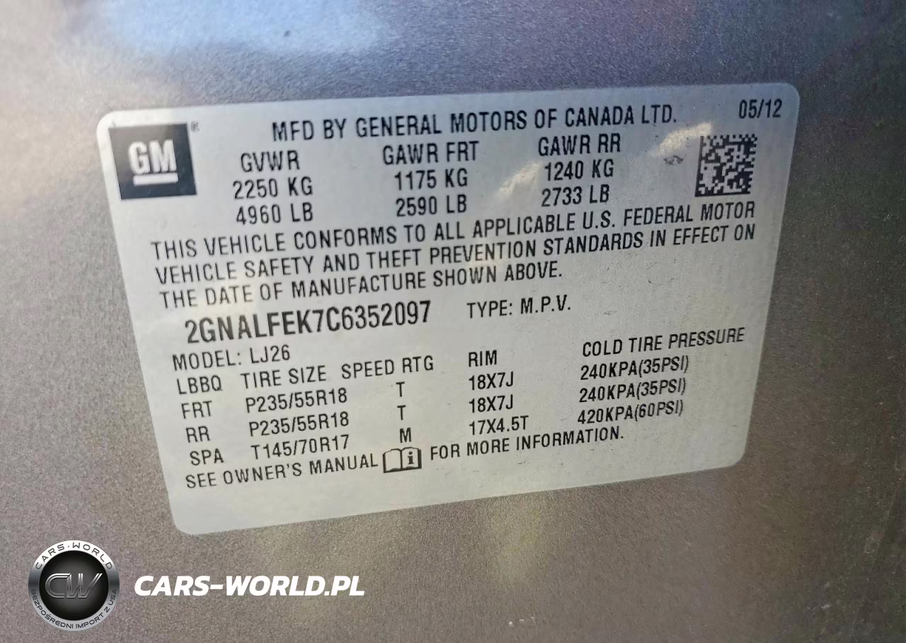 2012 Chevrolet Equinox Ltz VIN:2GNALFEK7C6352097 - 13