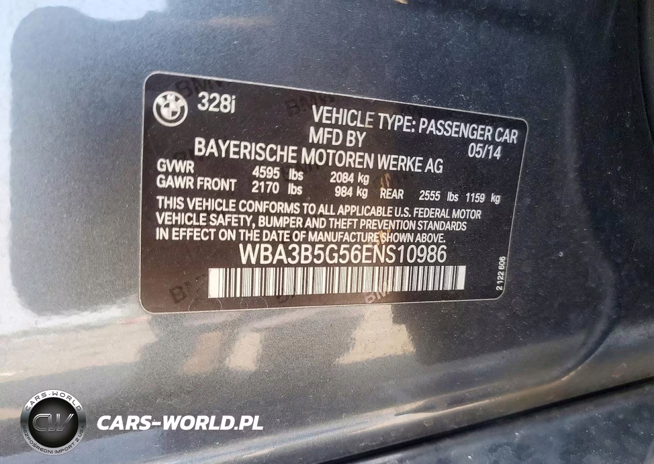 2014 BMW 328 Xi Sulev VIN:WBA3B5G56ENS10986 - 12
