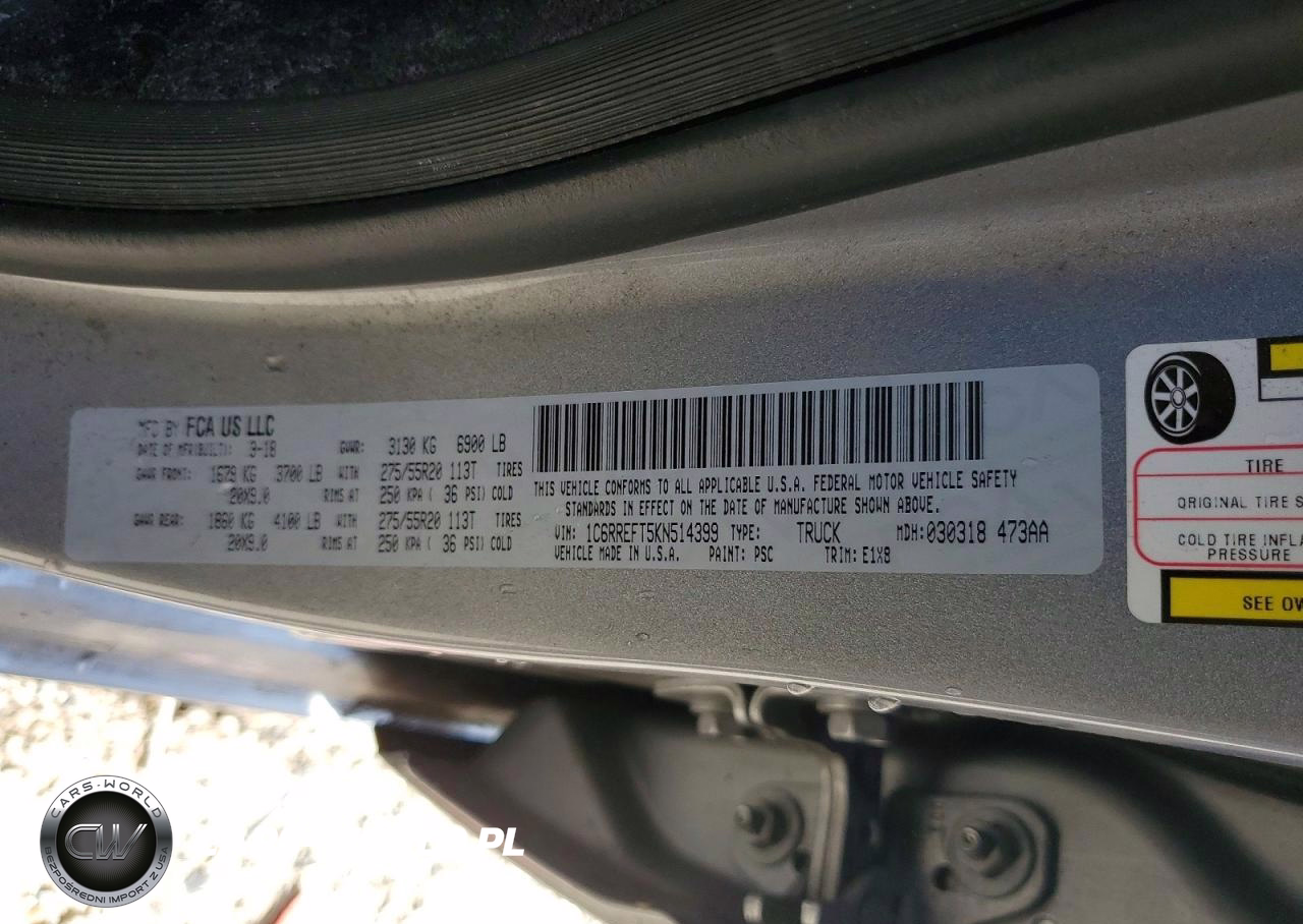 2019 Ram 1500 Big Horn VIN:1C6RREFT5KN514399 - 12