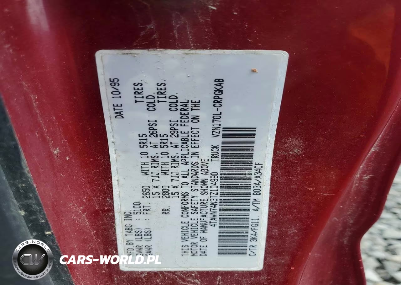 1996 Toyota Tacoma Xtracab Sr5 VIN:4TAWN74N3TZ104990 - 12