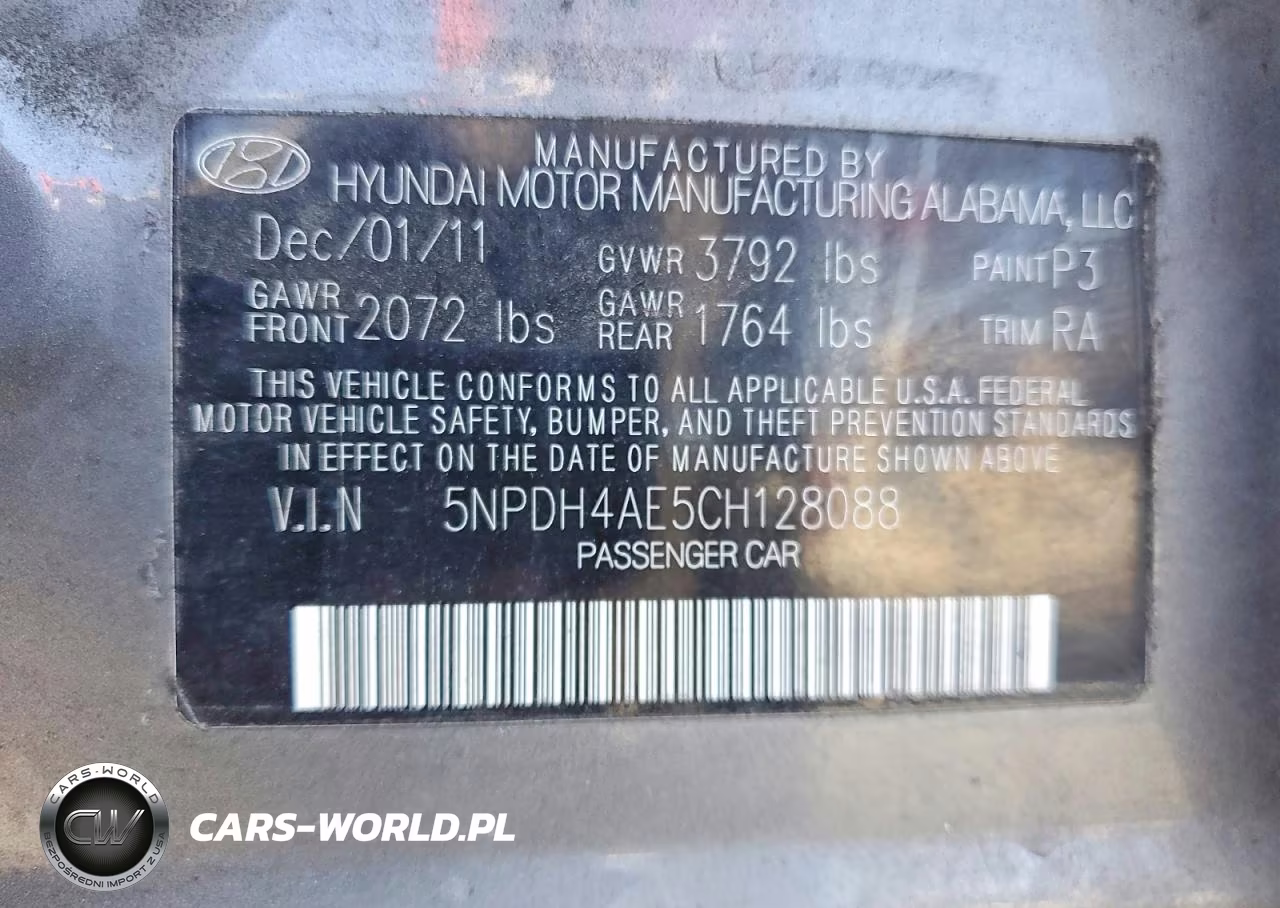 2012 Hyundai Elantra Gls VIN:5NPDH4AE5CH128088 - 12