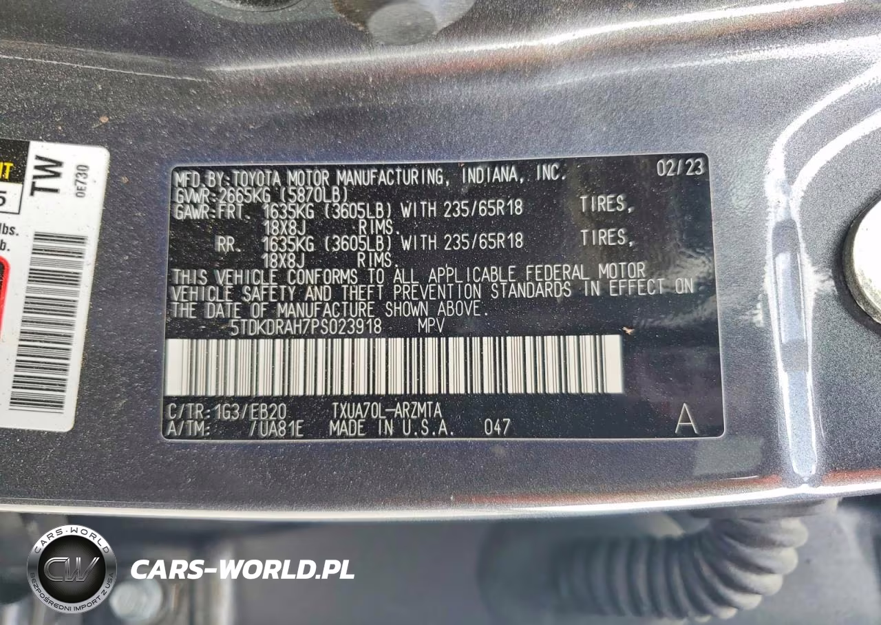 2023 Toyota Highlander Xle VIN:5TDKDRAH7PS023918 - 13