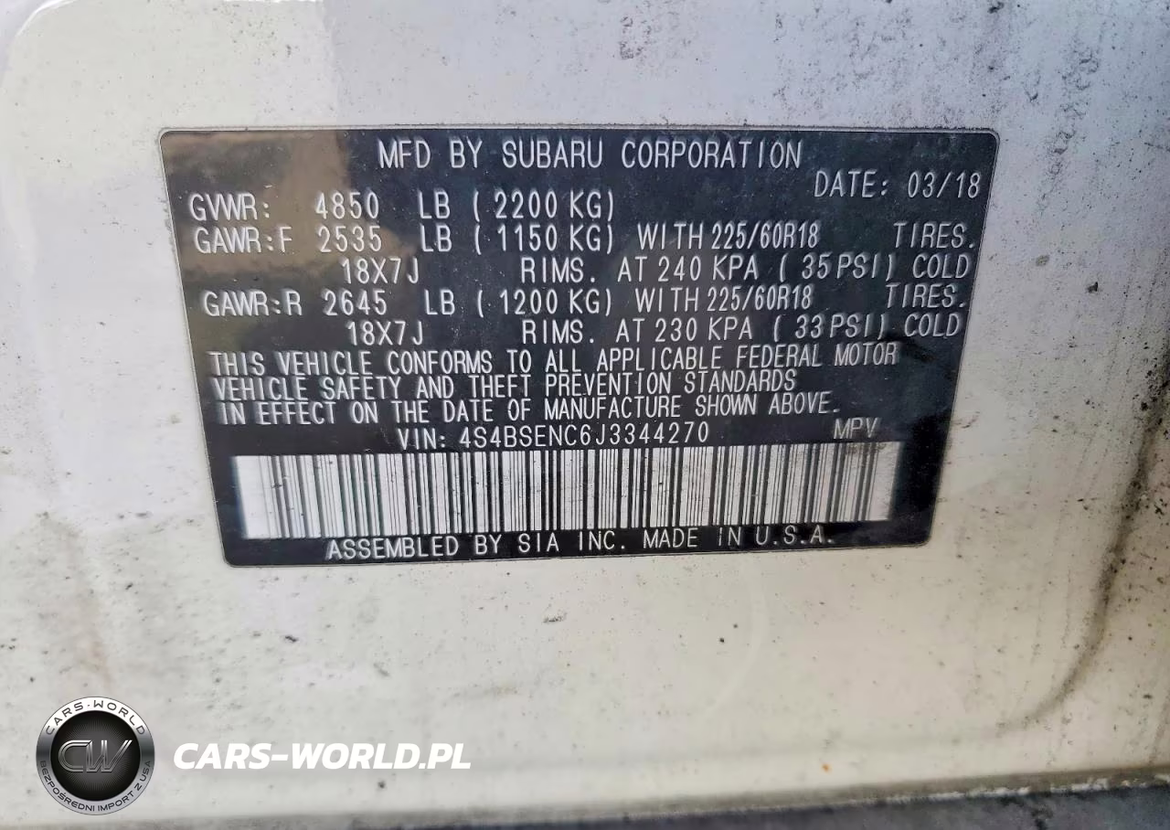 2018 Subaru Outback 3.6R Limited VIN:4S4BSENC6J3344270 - 13