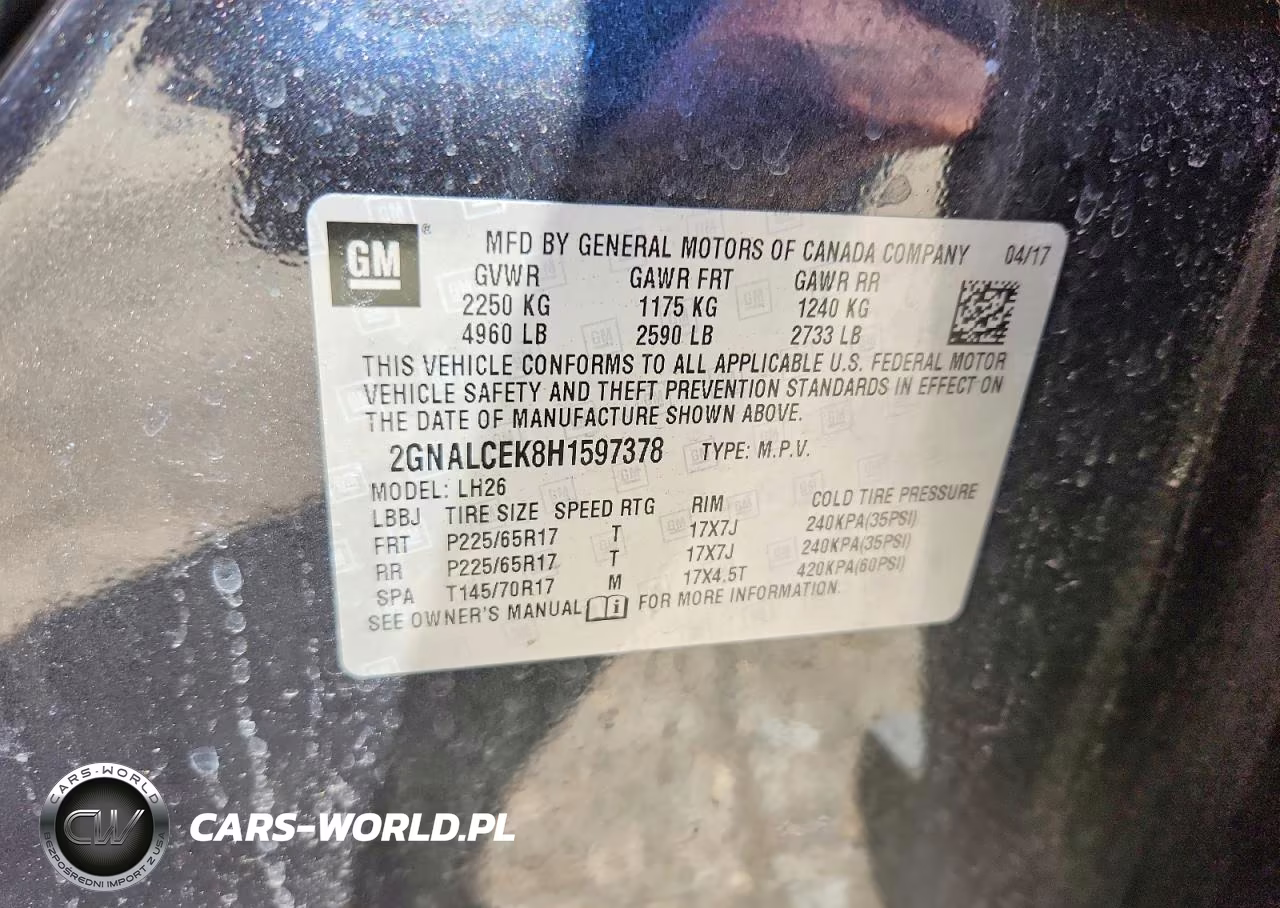 2017 Chevrolet Equinox Lt VIN:2GNALCEK8H1597378 - 13