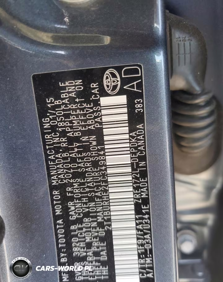 2015 Toyota Corolla L VIN:2T1BURHE2FC349841 - 12