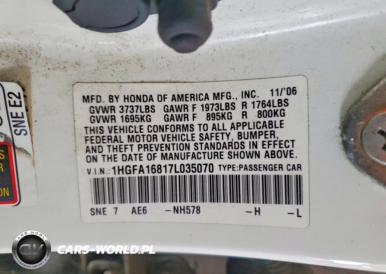 2007 Honda Civic Ex VIN:1HGFA16817L035070 - 12