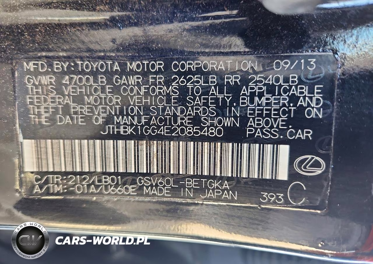 2014 Lexus Es 350 VIN:JTHBK1GG4E2085480 - 12