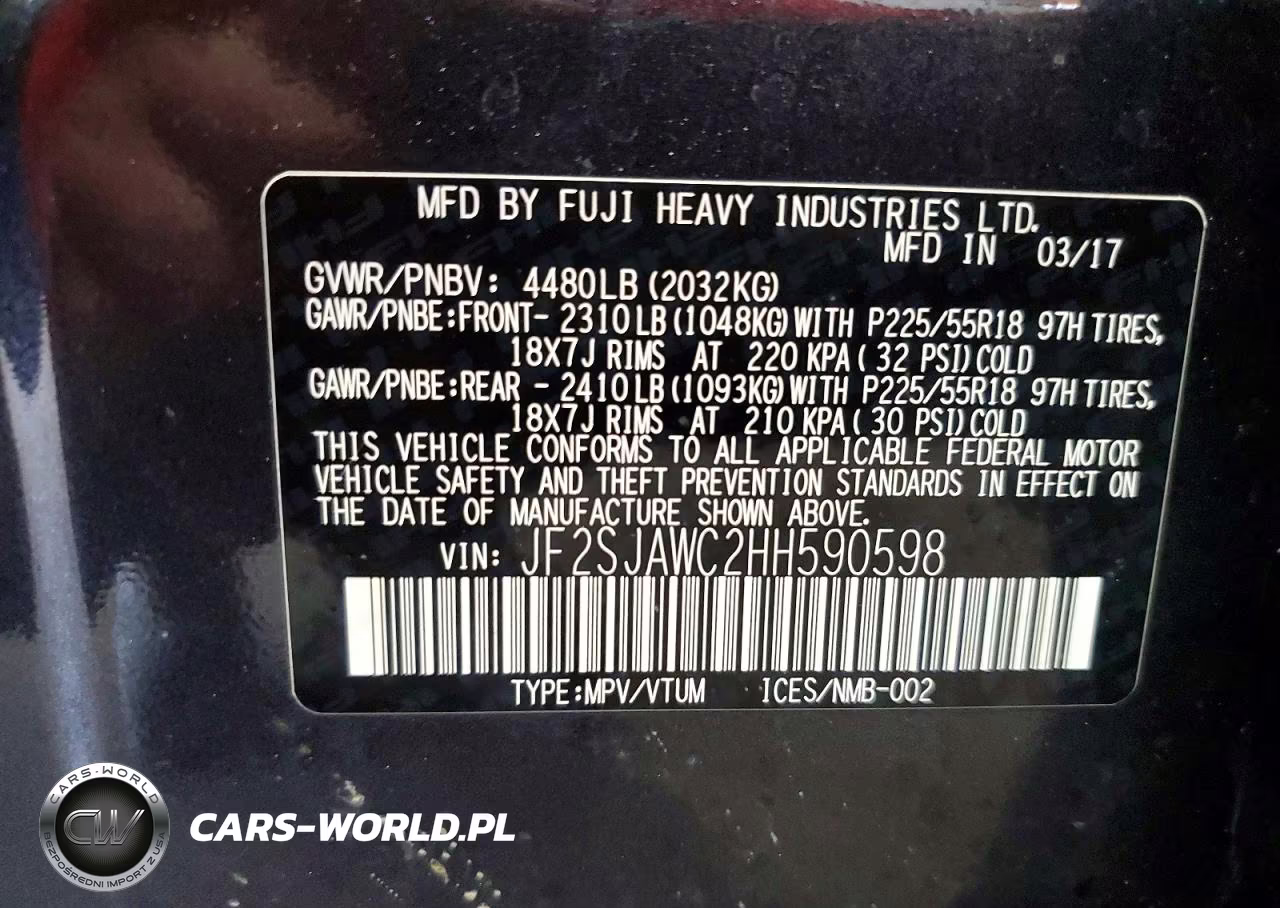 2017 Subaru Forester 2.5I Touring VIN:JF2SJAWC2HH590598 - 14