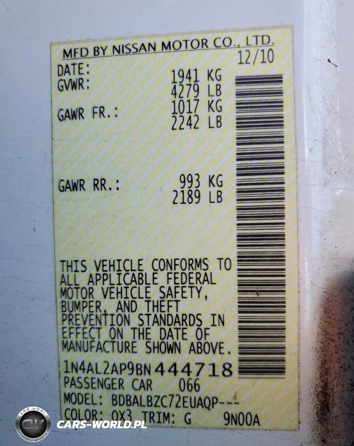 2011 Nissan Altima 2.5 VIN:1N4AL2AP9BN444718 - 12
