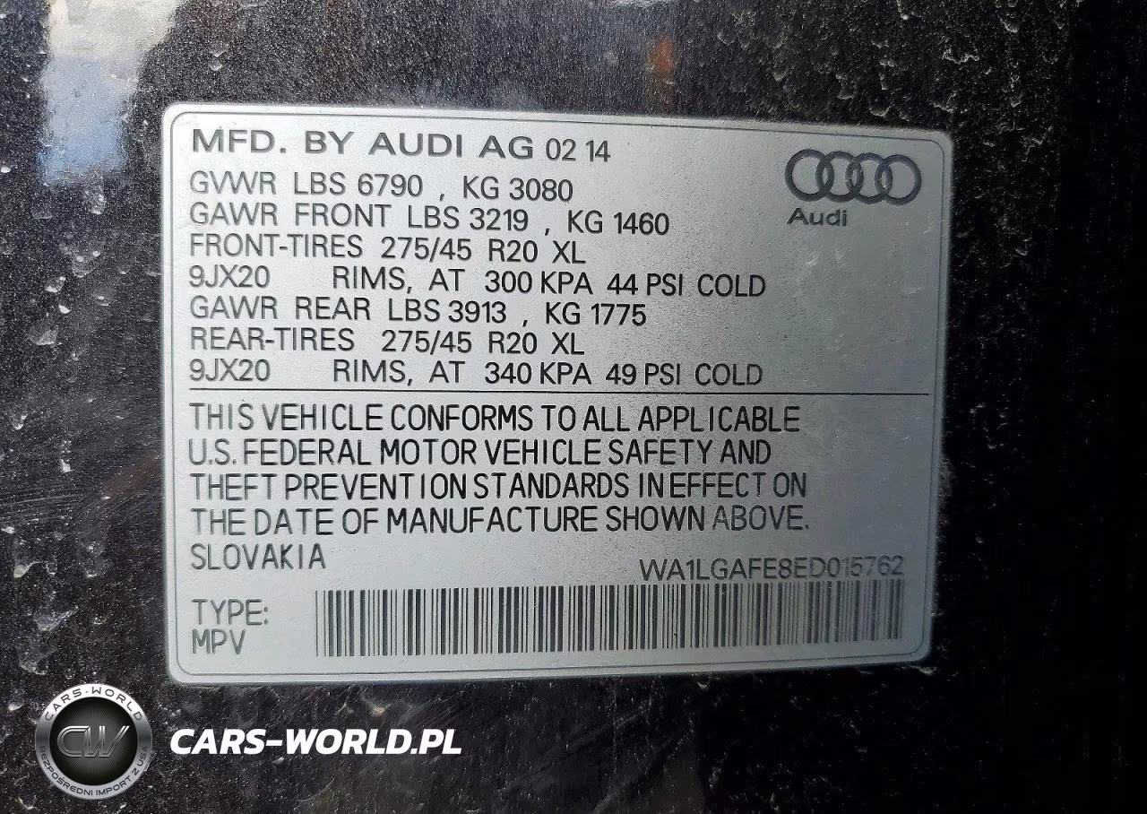 2014 Audi Q7 Premium Plus VIN:WA1LGAFE8ED015762 - 13