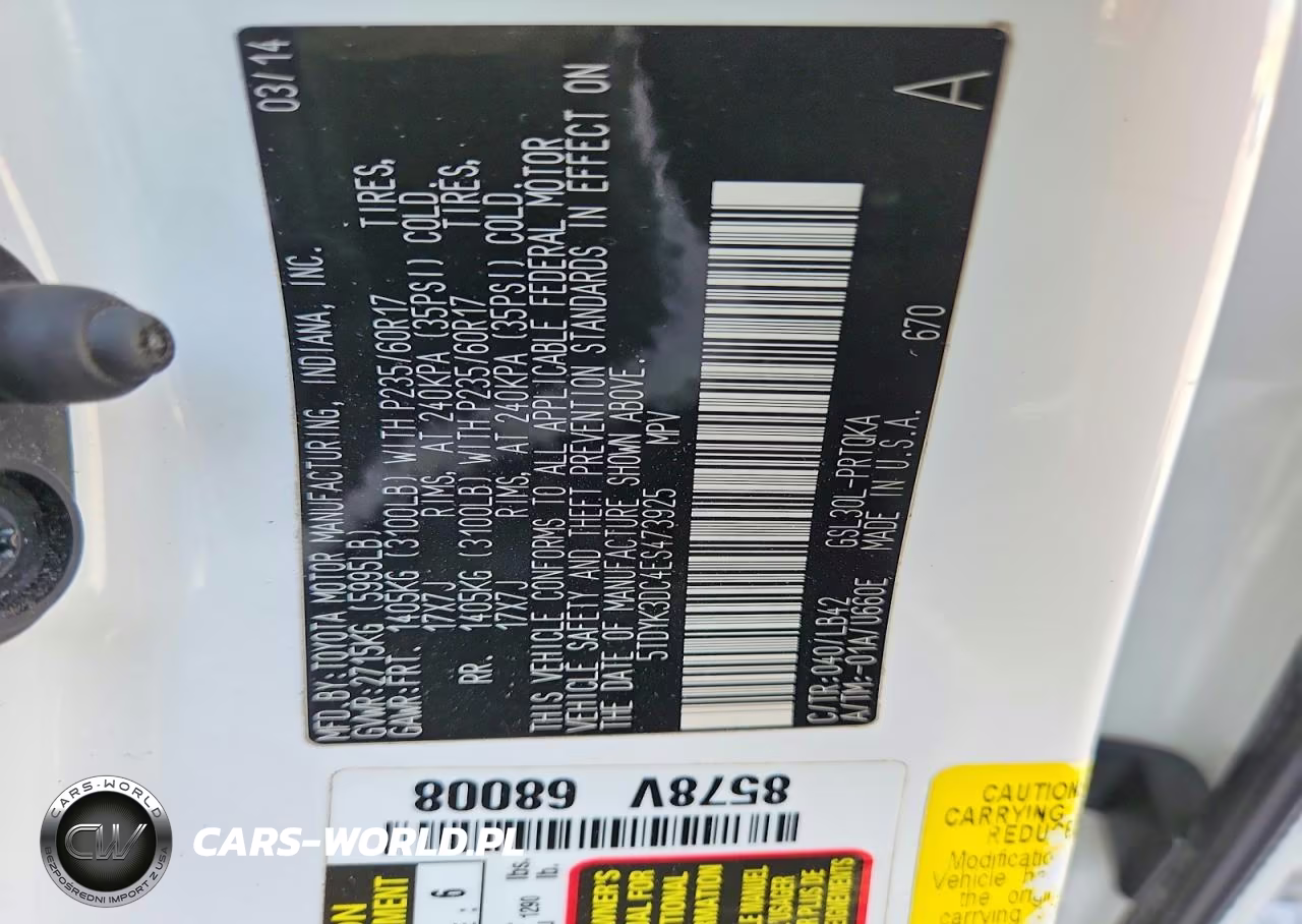 2014 Toyota Sienna Xle 8-Passenger VIN:5TDYK3DC4ES473925 - 14