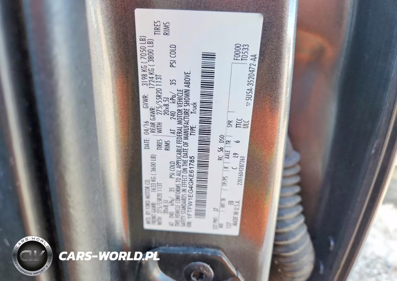 2016 Ford F150 Supercrew VIN:1FTFW1EG4GKE61785 - 13